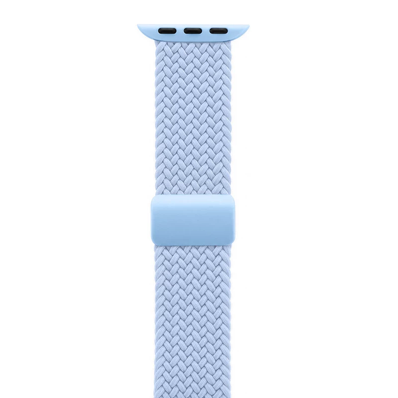 Crong Wave Band Geflochtener Nylon Solo Loop für Apple Watch 38/40/41/42 mm Blau
