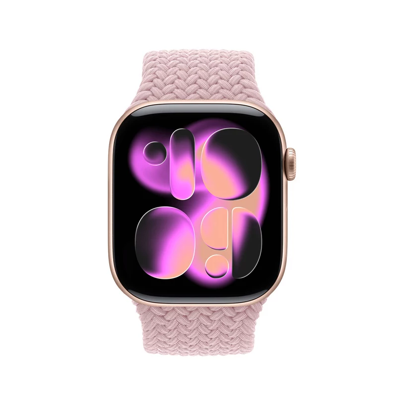Crong Wave Band Geflochtener Nylon Solo Loop für Apple Watch 38/40/41/42 mm Pink