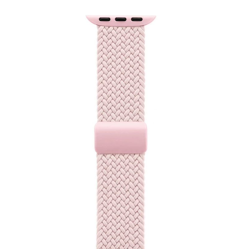Crong Wave Band Geflochtener Nylon Solo Loop für Apple Watch 38/40/41/42 mm Pink
