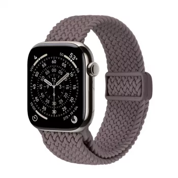 Crong Wave Band - Geflochtenes Armband für Apple Watch 44/45/46/49 mm (Braun)