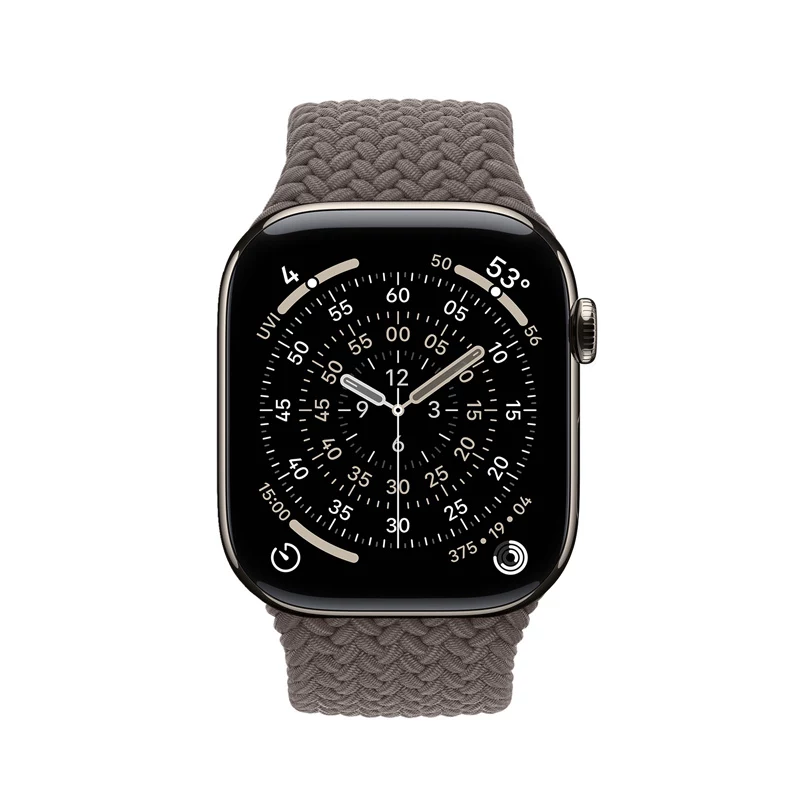 Crong Wave Band - Geflochtenes Armband für Apple Watch 44/45/46/49 mm (Braun)