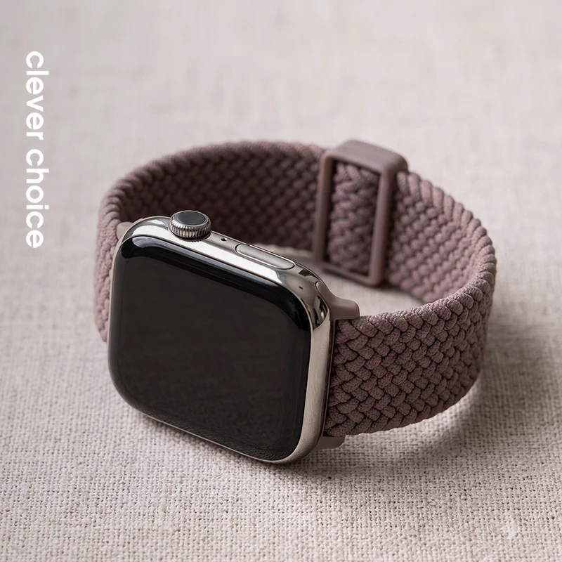 Crong Wave Band - Geflochtenes Armband für Apple Watch 44/45/46/49 mm (Braun)