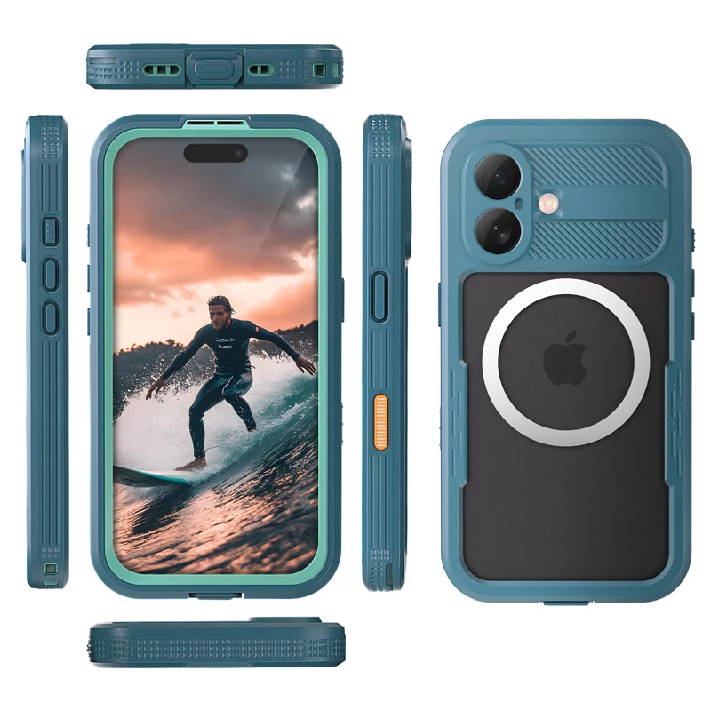 Crong Seal Cover IP68 wasserdichte Hülle für Apple iPhone 17 - Marineblau