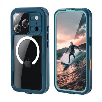 Crong Seal Cover IP68 Wasserdichte Hülle für Apple iPhone 17 Pro (Marineblau)