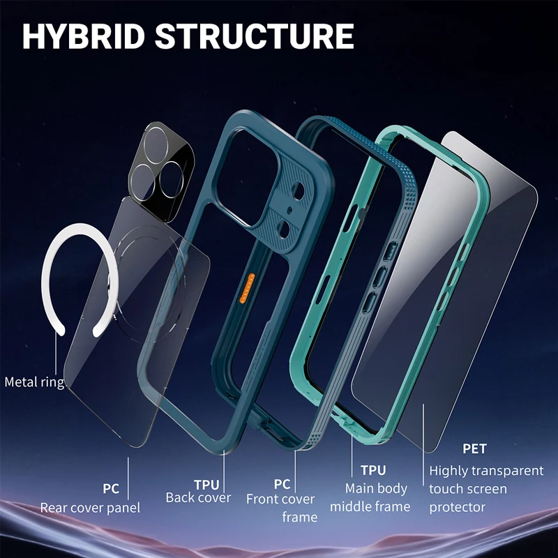 Crong Seal Cover IP68 Wasserdichte Hülle für Apple iPhone 17 Pro (Marineblau)