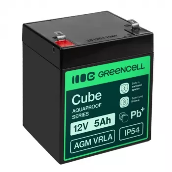 Greencell AGM VRLA 12V 5Ah Batterie für Registrierkasse, Spielzeug, Kamera (91x70x102mm)