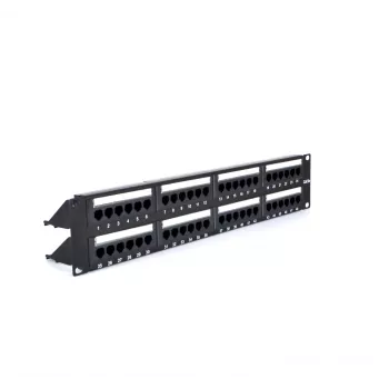 RACKTEL RL-PP4885E 48-Port Cat.5e UTP Patch Panel 2U 19-Zoll Schwarz