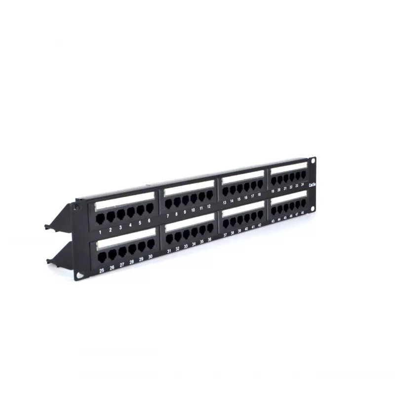 RACKTEL RL-PP4885E 48-Port Cat.5e UTP Patch Panel 2U 19-Zoll Schwarz