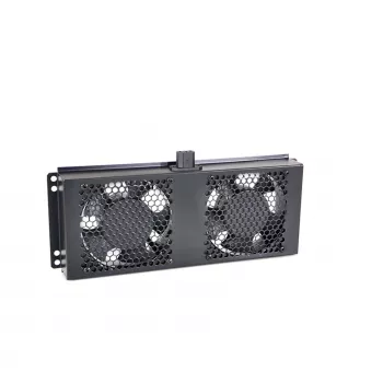 RACKTEL RL-WE602 1U 19-Zoll Rack-Lüfterpanel mit 2 Axiallüftern, 230V AC, schwarz