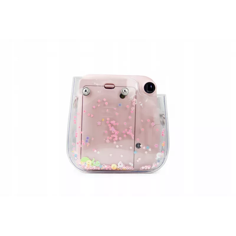 LOVEINSTANT Schutzhülle für Fujifilm Instax Mini 11 - Transparent mit rosa Pailletten