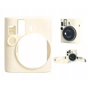 LOVEINSTANT Silikon-Schutzhülle für Fujifilm Instax Mini 41 - Weiß/Beige