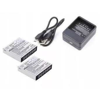 CAMERON SINO 2x Akku + Ladegerät-Set für Xiaomi Yi AZ13-1