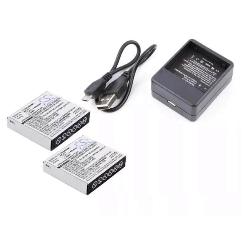 CAMERON SINO 2x Akku + Ladegerät-Set für Xiaomi Yi AZ13-1