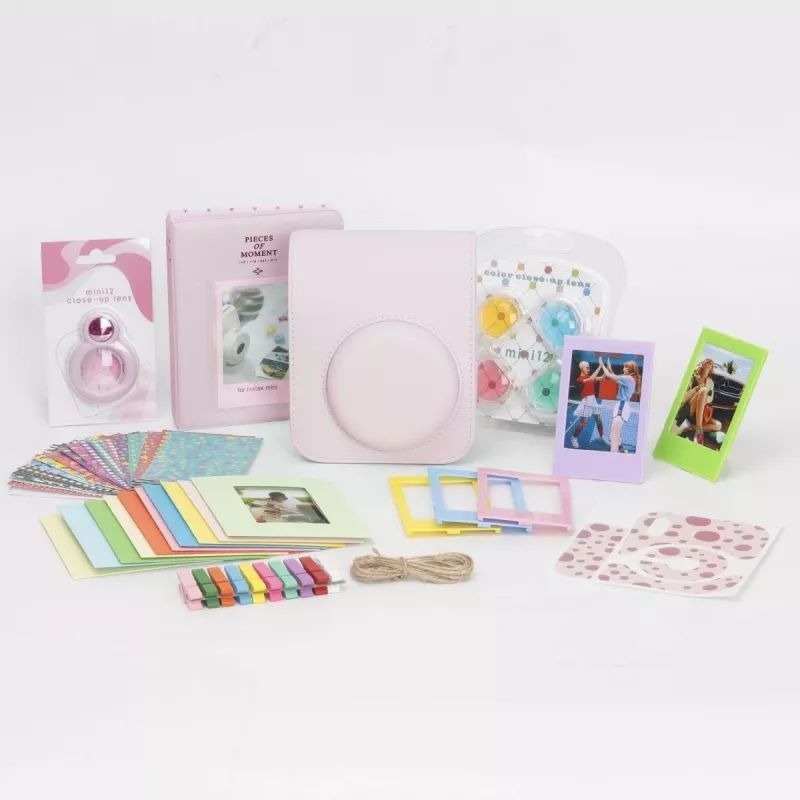 LOVEINSTANT 8-in-1 Zubehörset für Fujifilm Instax Mini 12 - Pink