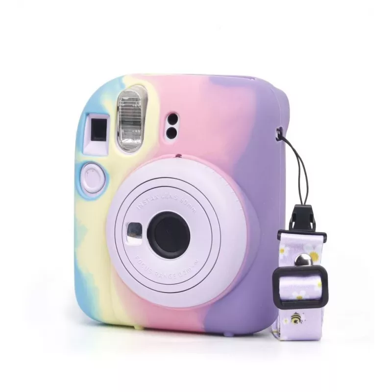 LOVEINSTANT Silikon-Schutzhülle für Fujifilm Instax Mini 12 - Regenbogen