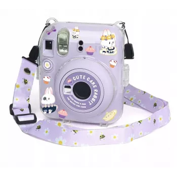 LOVEINSTANT Case für Fujifilm Instax Mini 12 - Sweet Rabbit Design mit Stickern