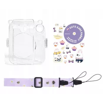 LOVEINSTANT Case für Fujifilm Instax Mini 12 - Sweet Rabbit Design mit Stickern