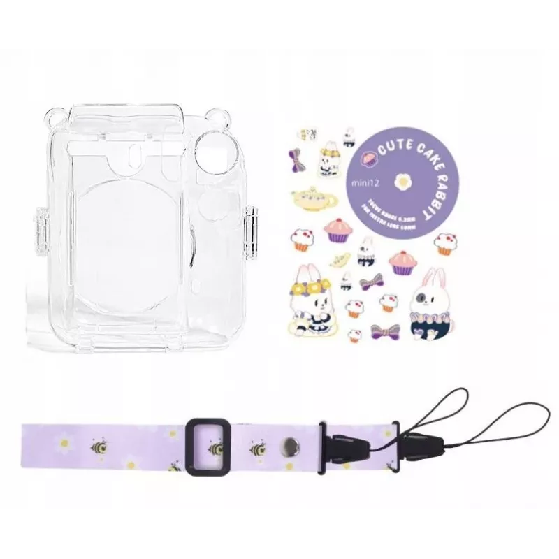 LOVEINSTANT Case für Fujifilm Instax Mini 12 - Sweet Rabbit Design mit Stickern