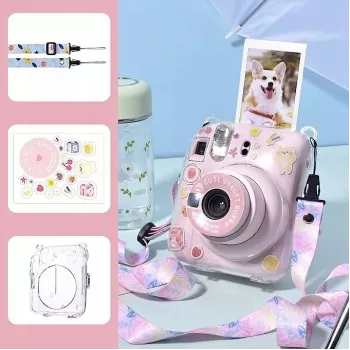 LOVEINSTANT Case Cover für Fujifilm Instax Mini 12 mit Stickern - Yogurt Rabbit