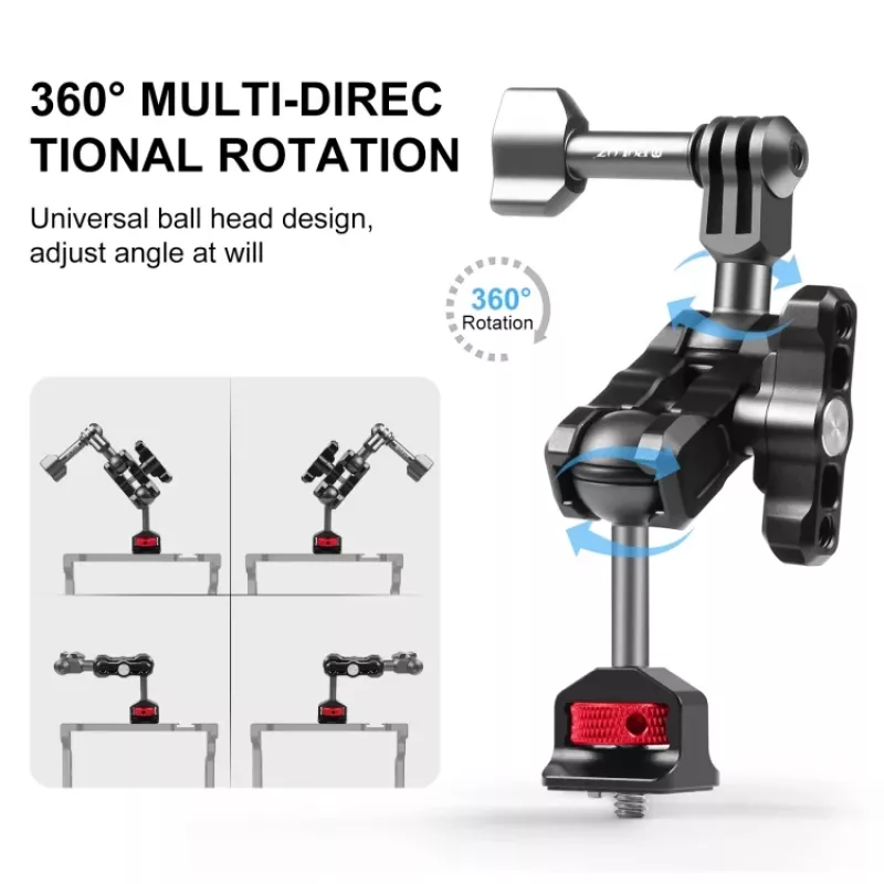 PULUZ Magic Arm 1/4 inch Mount für GoPro / SJCAM / Xiaomi / DJI / Insta360 PU842B