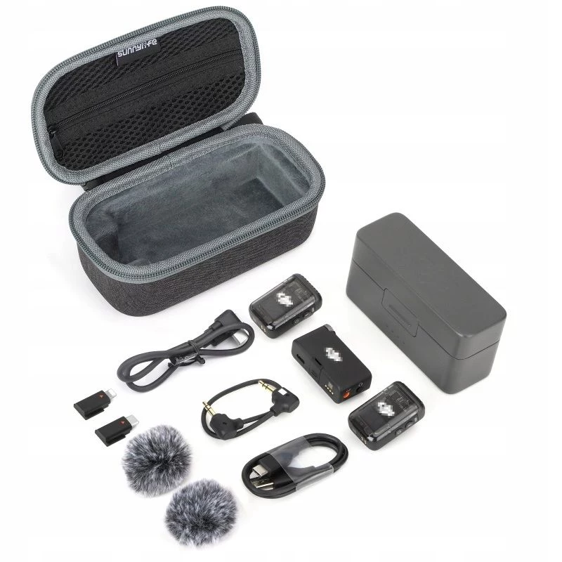 SUNNYLIFE Protective Hard Case für DJI Mic 2 / Mic 1 - EVA-Schale, Schwarz