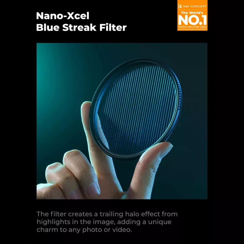 K&F Concept Nano-X Blue Streak Anamorphic Effect Filter 49mm