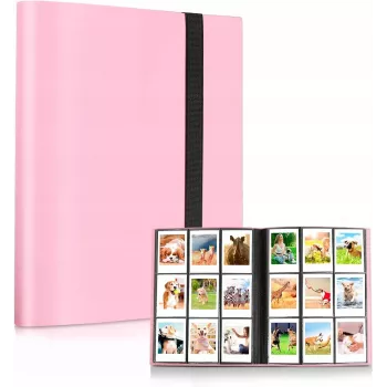LOVEINSTANT Fotoalbum für 360 Fotos, kompatibel mit Fujifilm Instax Mini / Xiaomi / Polaroid / Canon / HP / Kodak, Pink