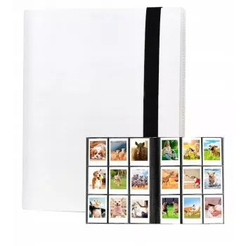 LOVEINSTANT Fotoalbum für 360 Fotos kompatibel mit Fujifilm Instax Mini / Xiaomi / Polaroid / Canon / HP / Kodak, Weiß