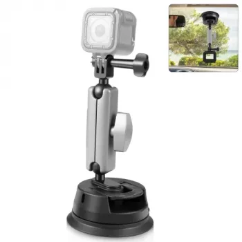 PULUZ Saugnapfhalterung für Kamera, Smartphone, 1/4 inch-Gewinde, Schwarz