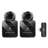 PULUZ PU647B 2x Kabelloses Lavalier-Mikrofon für iPhone Lightning