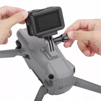 SUNNYLIFE Action-Kamerahalterung für DJI Air 3, GoPro, Insta360, SJCAM, Xiaomi - 1/4 inch-Gewinde, Schnellverschluss-Clip-On, Schwarz