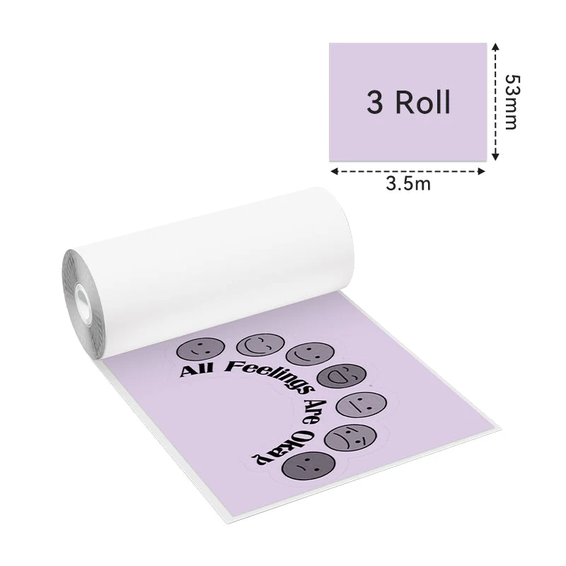 Phomemo Thermo-Etikettierpapier 3 Rollen in verschiedenen Farben für T02 M02 PRO M03 M04S