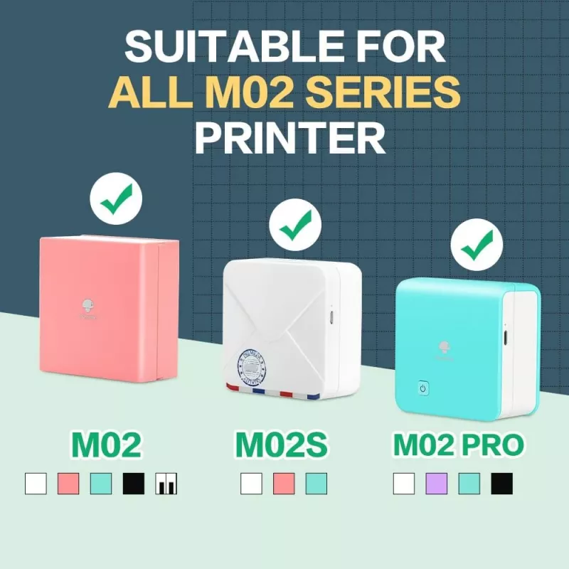 Phomemo Thermo-Etikettierpapier 3 Rollen in verschiedenen Farben für T02 M02 PRO M03 M04S