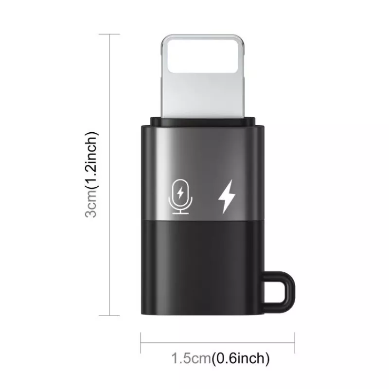 PULUZ Lightning auf USB-C OTG Adapter für iPhone, Schwarz (PU649B)