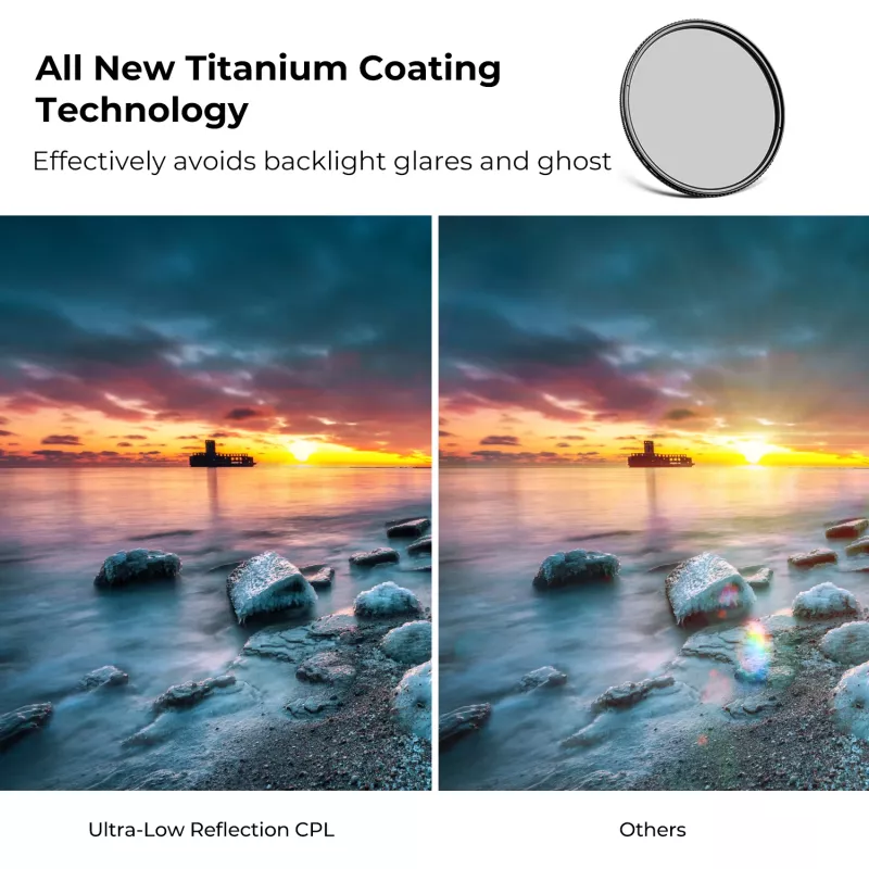 K&F Concept Nano-X Ultra-Low Reflection Circular Polarizer Filter 72mm