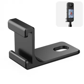 PULUZ 1/4 inch Adapter-Halterung für Insta360 X5/X4/X3/One X2 - Schwarz, Aluminiumlegierung, Kaltgeräteschuh
