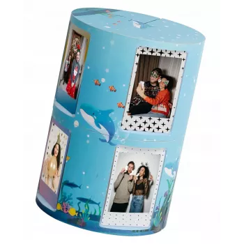 LOVEINSTANT Foldable Cube Photo Frame für 24 Instax Mini Prints - Sea Blue