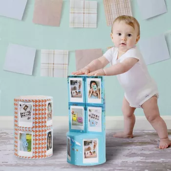 LOVEINSTANT Foldable Cube Photo Frame für 24 Instax Mini Prints - Sea Blue