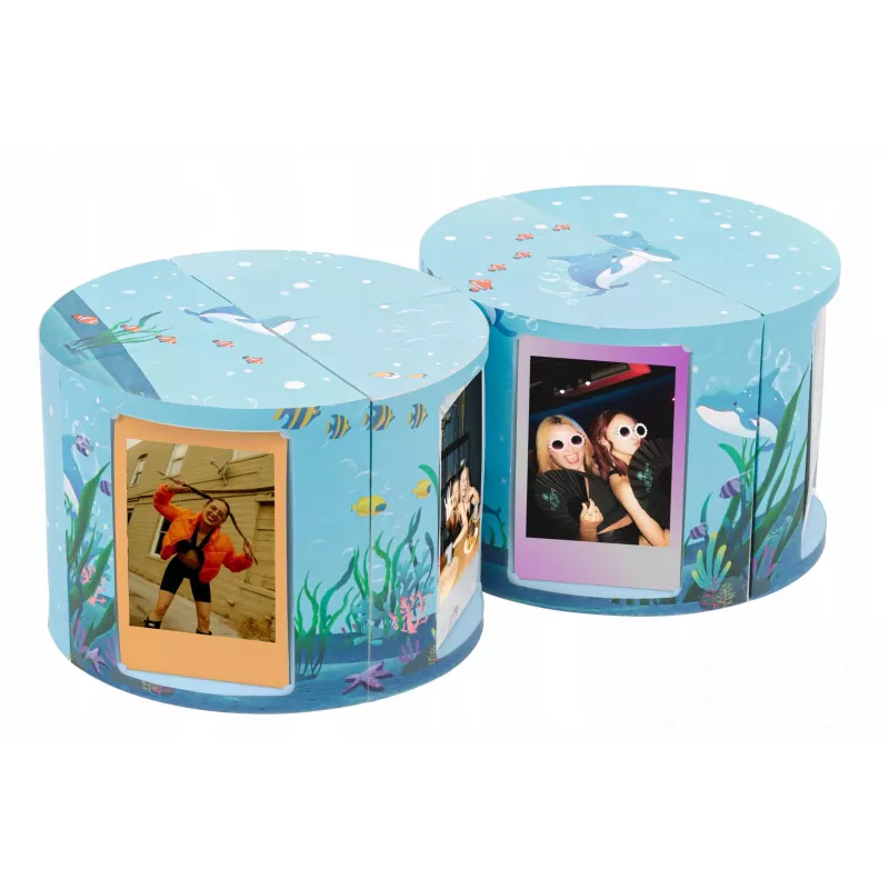 LOVEINSTANT Foldable Cube Photo Frame für 24 Instax Mini Prints - Sea Blue