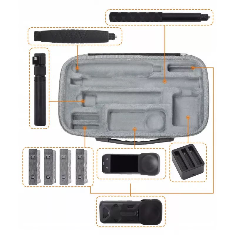 SUNNYLIFE Schutztasche für Insta360 X4 Kamera und Zubehör - Schwarz