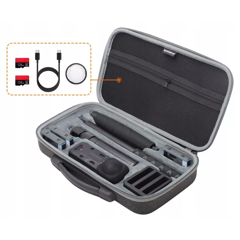 SUNNYLIFE Schutztasche für Insta360 X4 Kamera und Zubehör - Schwarz