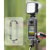 SUNNYLIFE Rahmenhalterung mit 2 Kaltgeräteschuhhalterungen und Silikon-Objektivdeckel für Insta360 X4 (Schwarz)