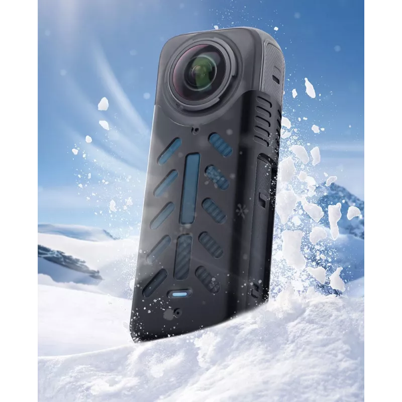 SUNNYLIFE Silikon-Objektivdeckel und Case-Set für Insta360 X4 - Weiß