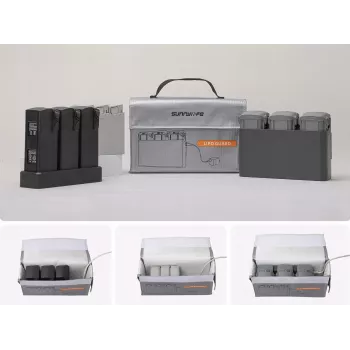 SUNNYLIFE Hartschalenkoffer für 3x Drohnenakkus und Ladegerät kompatibel mit DJI Mini 4K, Air 3, Avata 2, DC830-S