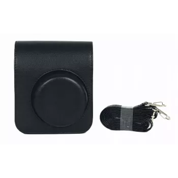LOVEINSTANT Kameratasche für Fujifilm Instax Mini 41 - Schwarze PU-Leder Schutztasche mit Schultergurt