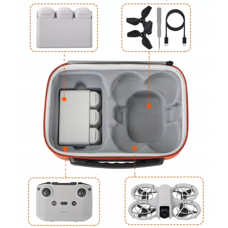 SUNNYLIFE Tragetasche für DJI Neo, Controller und Zubehör - Orange / NE-B864