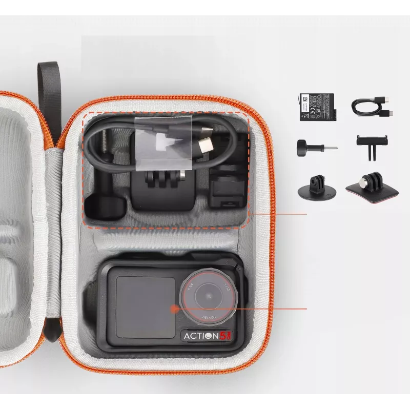 SUNNYLIFE Protective Carrying Case für DJI Osmo Action 3, 4, 5 Pro - Harte EVA-Schale, stoßfest, schwarz
