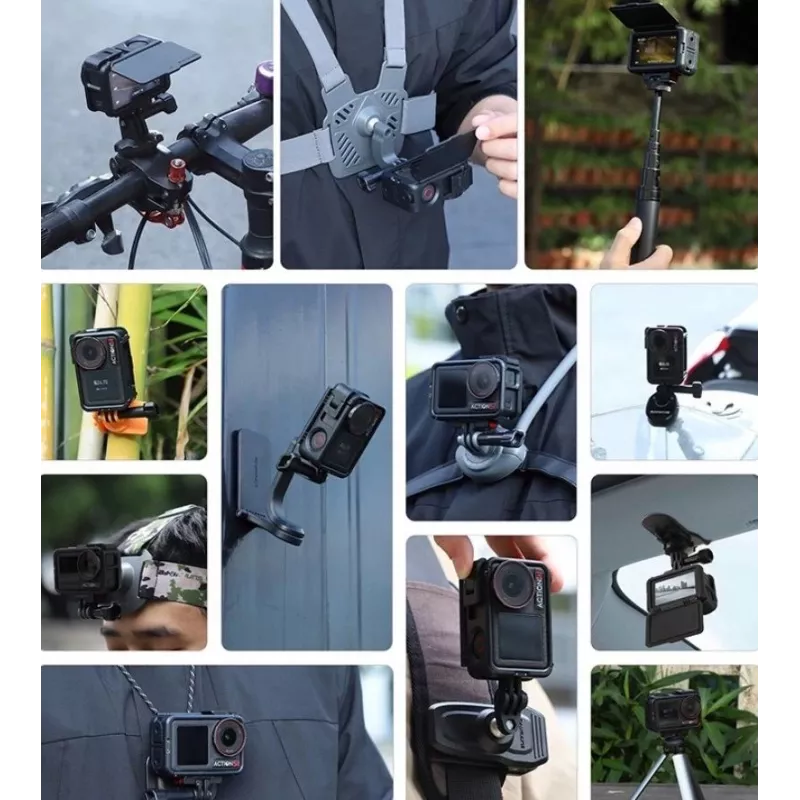 SUNNYLIFE Frame Mount + Lens Cover für DJI Osmo Action 5 Pro / 4 / 3 - Schwarz