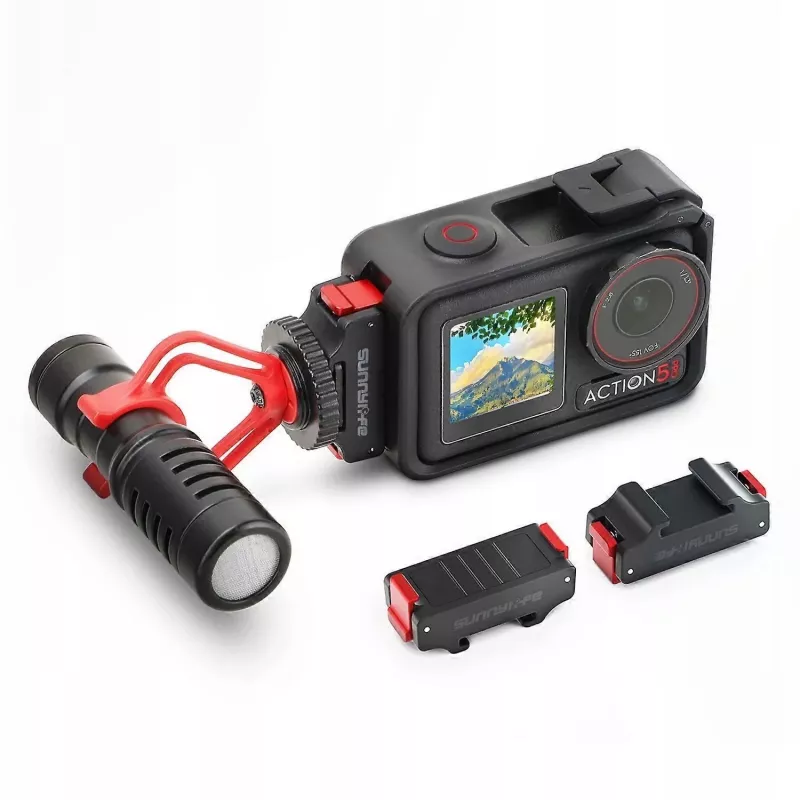 SUNNYLIFE Adapterhalterung für DJI Osmo Action 5 Pro / 5 / 4 / 3 - ISO-Hot-Shoe - Schwarz