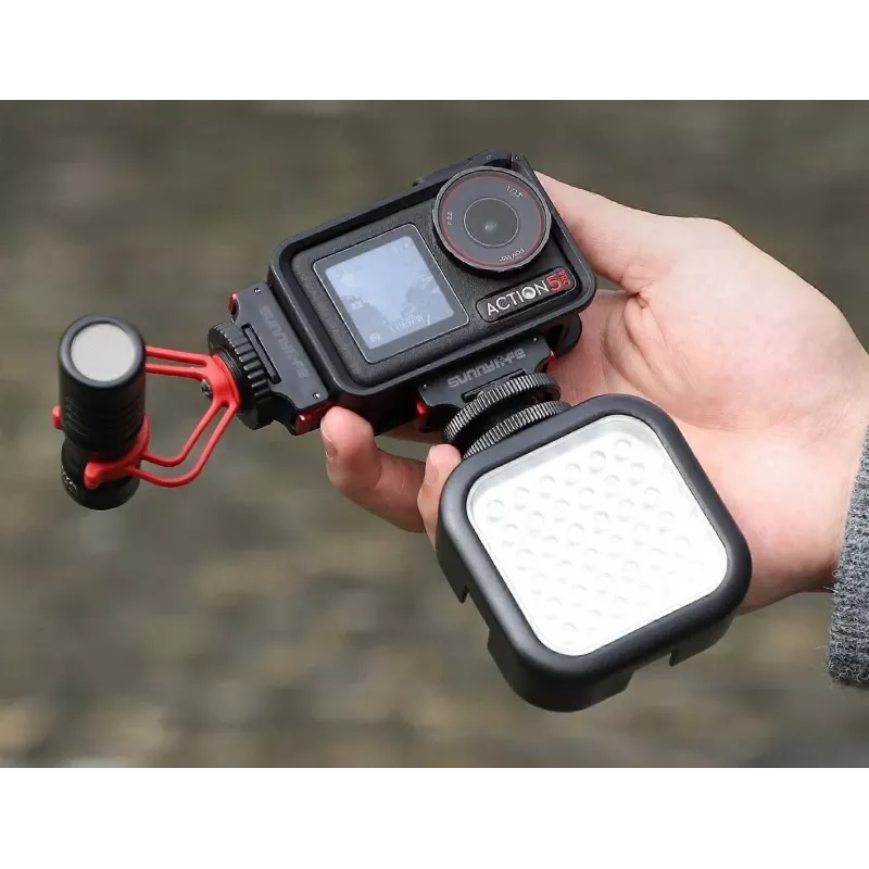 SUNNYLIFE Adapterhalterung für DJI Osmo Action 5 Pro / 5 / 4 / 3 - ISO-Hot-Shoe - Schwarz